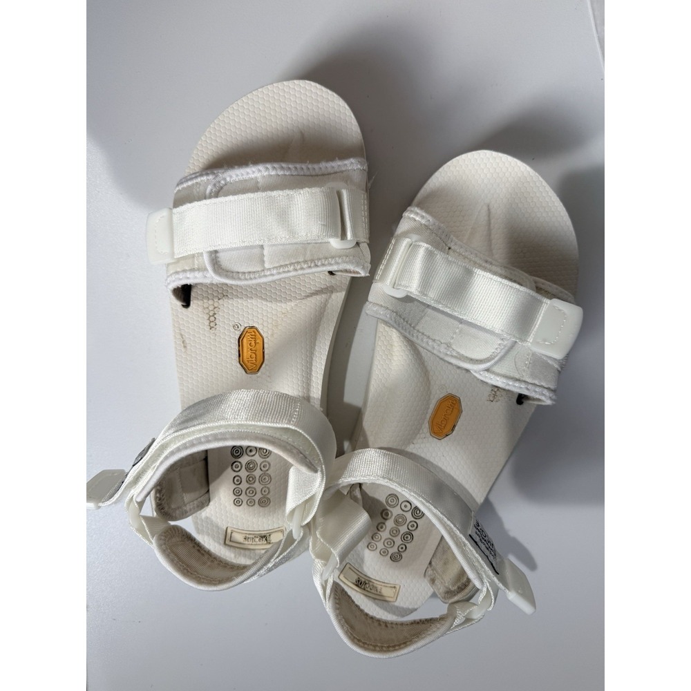 Suicoke Women's White Flipflops Size 8 Comfort Vibram Soles Adjustable‎ Straps Q